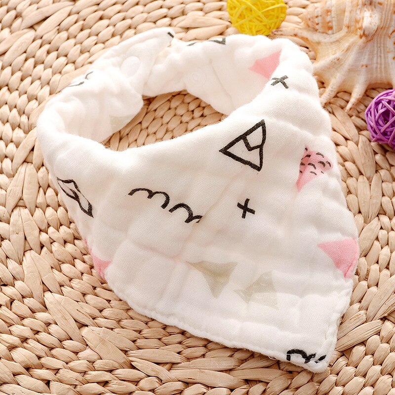 5Pcs Baby Bibs 100% Natural Cotton Soft Baberos Bebe Animal Bandana Infant Smock Burp Cloth Feeding Saliva Drool Towel