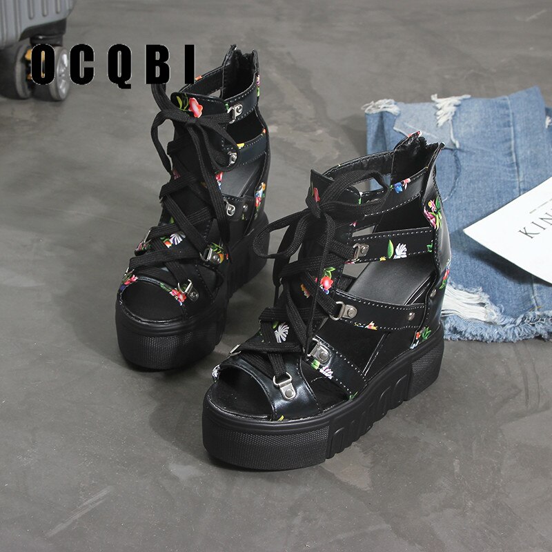 Plateau sandalen dames schoenen zomer super hoge hakken dames casual schoenen wedge sandalen dikke sandalen gladiator high top