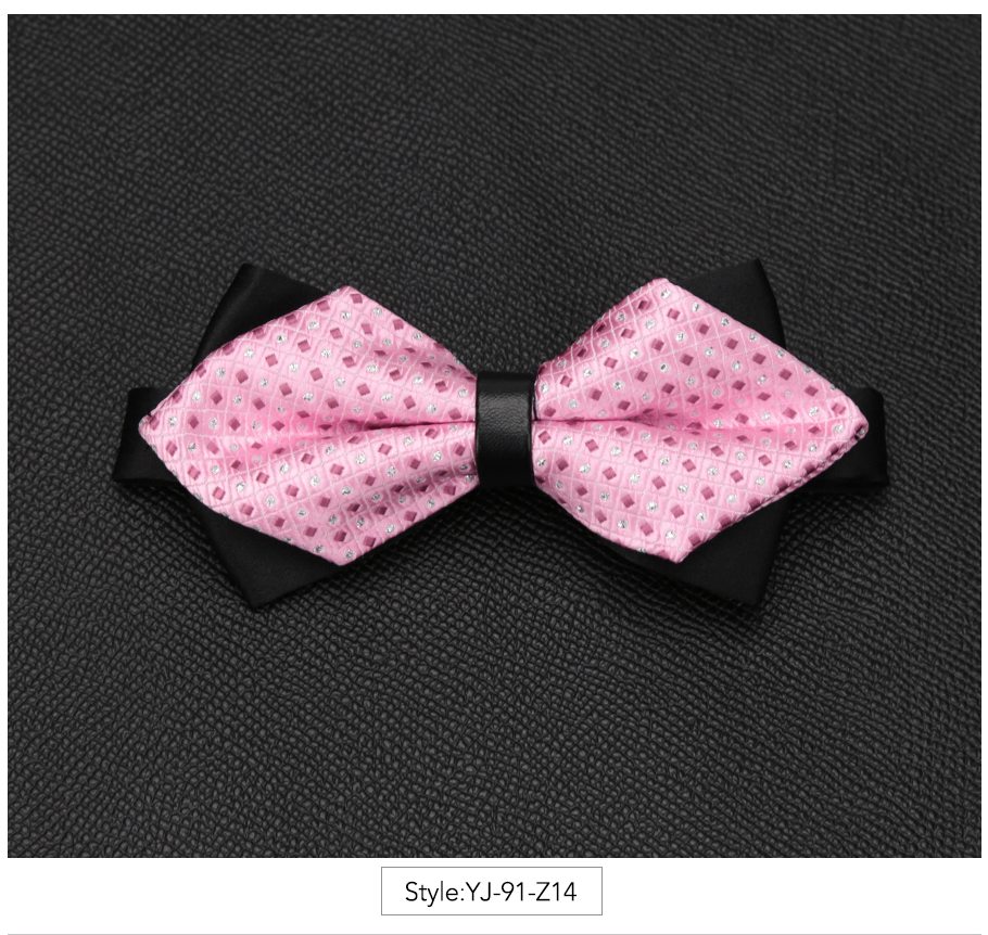 Nœud papillon pour hommes, accessoires luxueux, cravate noire, costume Commercial formel, pour cérémonie de mariage,: YJ-91-Z14