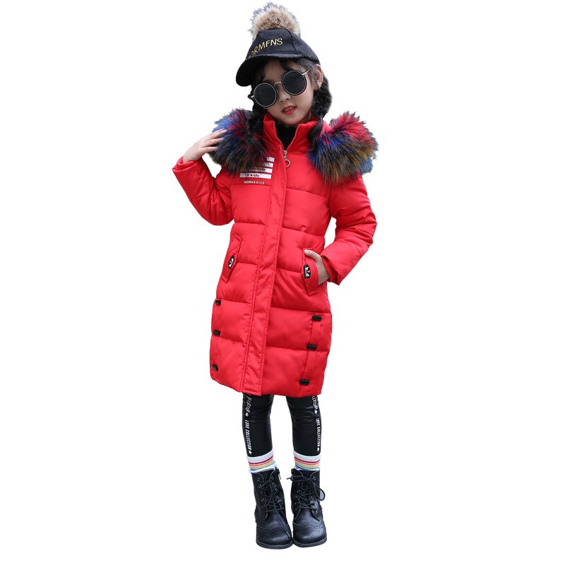 Winterjassen meisjes gewatteerde jas kinderen dikke katoenen jas capuchon bontkraag jassen kinderen dikker warme meisjes bovenkleding parka's