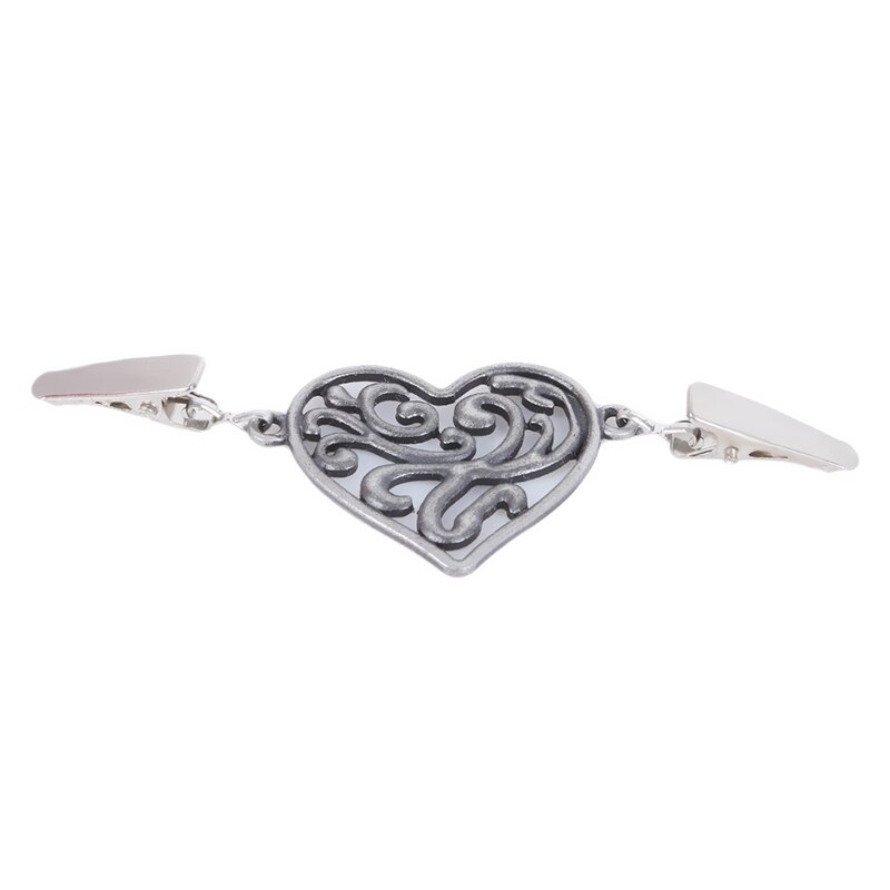 Hjerteform sweater cardigan clips sjal andeclips spænder til tøj dekoration perle perle pin broche metal spænde: 02