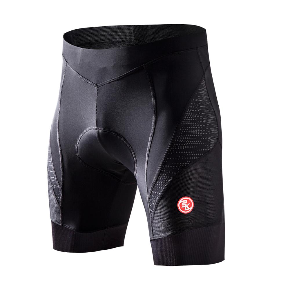 Pantalones cortos de Ciclismo para hombre, transpirables, acolchados 5D, a prueba de golpes, para Ciclismo de montaña o carretera: Black / M