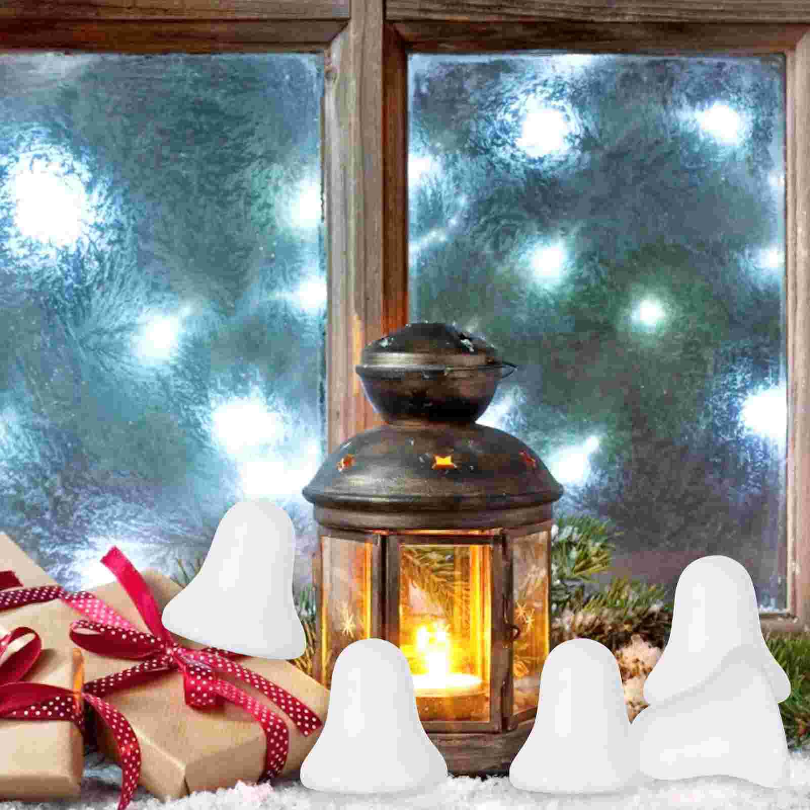 50 Stuks Kerst Wit Schuimen Jingle Bell Shaped Mould Kinderen Decoratieve Diy Mallen