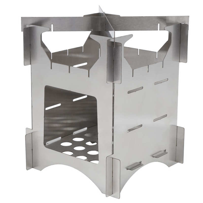 Stainless Steel Gas Stove Portable Folding Wood Burning Stove Mini Cooker for Outdoor Camping Travel Hiking Picnic Cooker