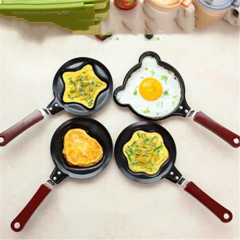 Cute Egg Pancake Maker Stainless Steel Egg Pancake Forms Kitchen Egg Cooker Tool For Kid Frying Egg Mold Pan Love Heart