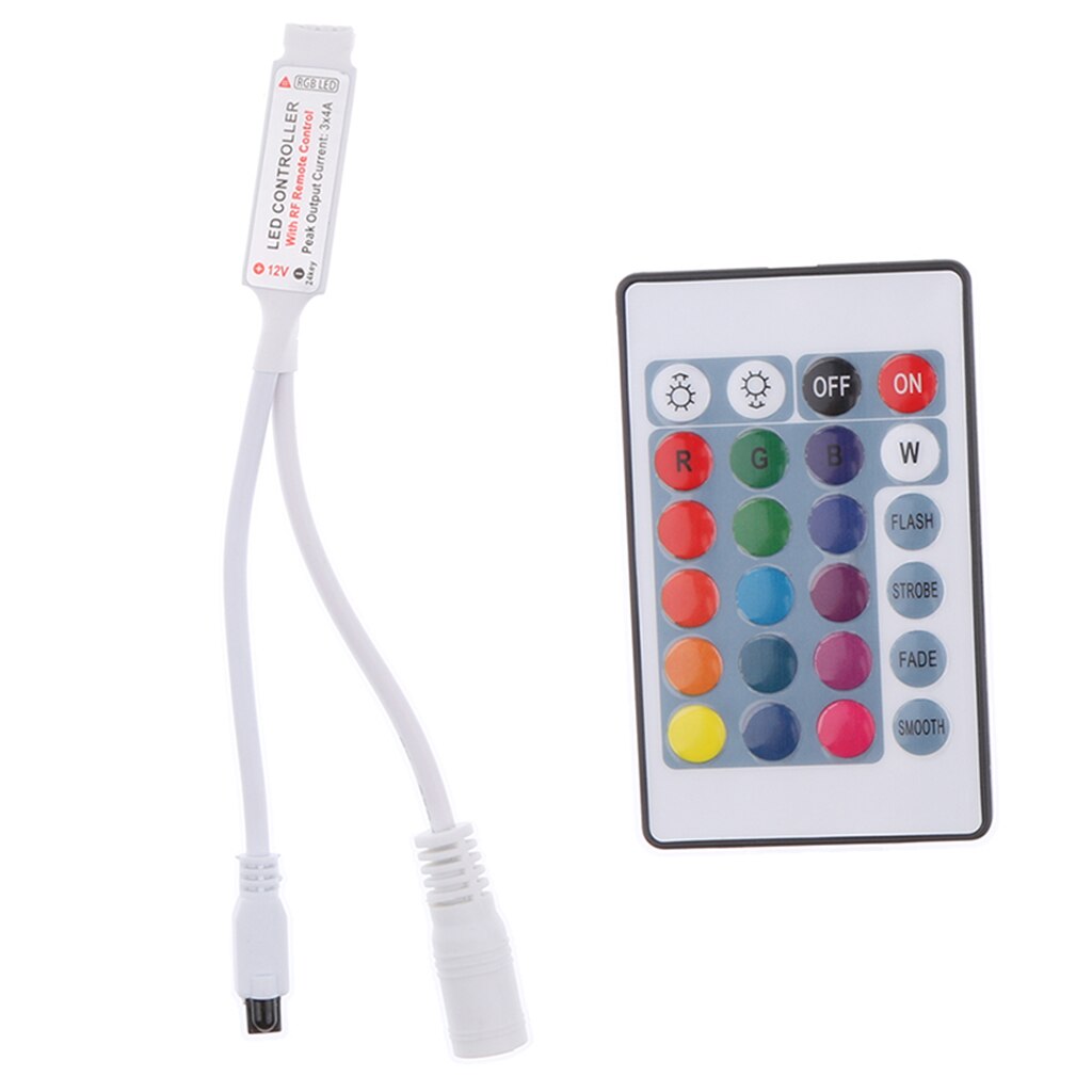Mini Led Dimmer Controller + 24 Key Afstandsbediening Voor Multicolor Led String Light Strip Licht
