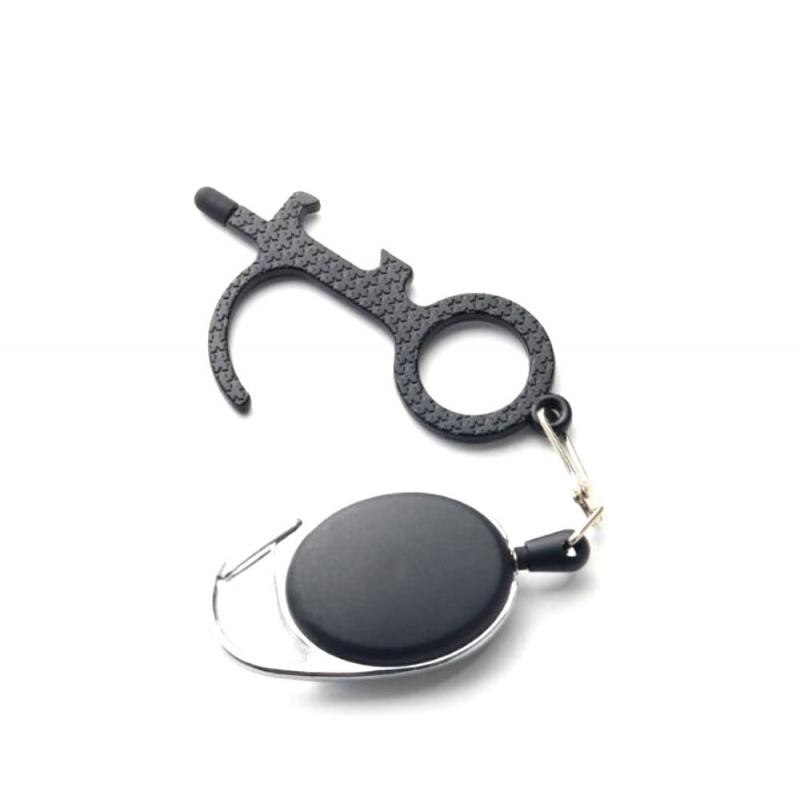 Anti Contact Door Opener No Touch Key Door Opener Keychain Anti-Touch Door Handle Elevator Artifact Key Button Tool: 15