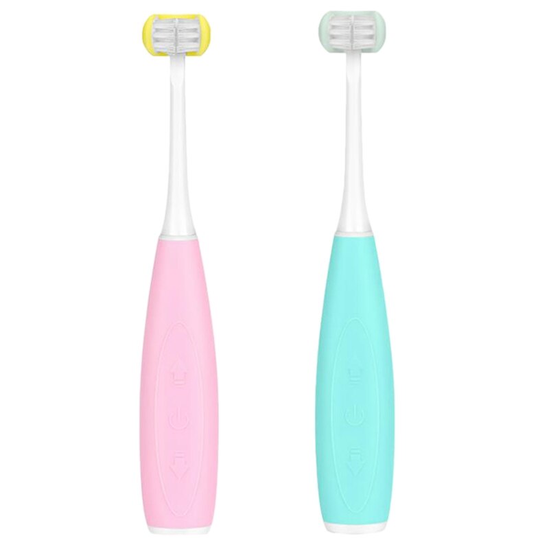 Kinderen Elektrische Tandenborstel, 3 Zijden All Inclusive 5 Modi 2 Usb Oplaadbare Draagbare Elektrische Tandenborstel