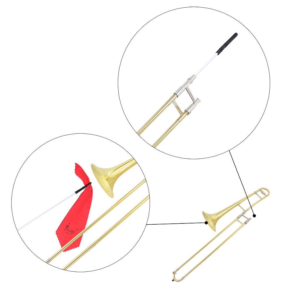 trombone stål rensestang pinne plasthåndtak trombone rensestang rote instrument tilbehør