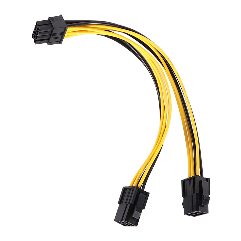 20 cm slitesterk praktisk 6p til 8p doble 6 pin  til 8 pin 18 awg grafikkort strømkabel ledninger linje strømledning