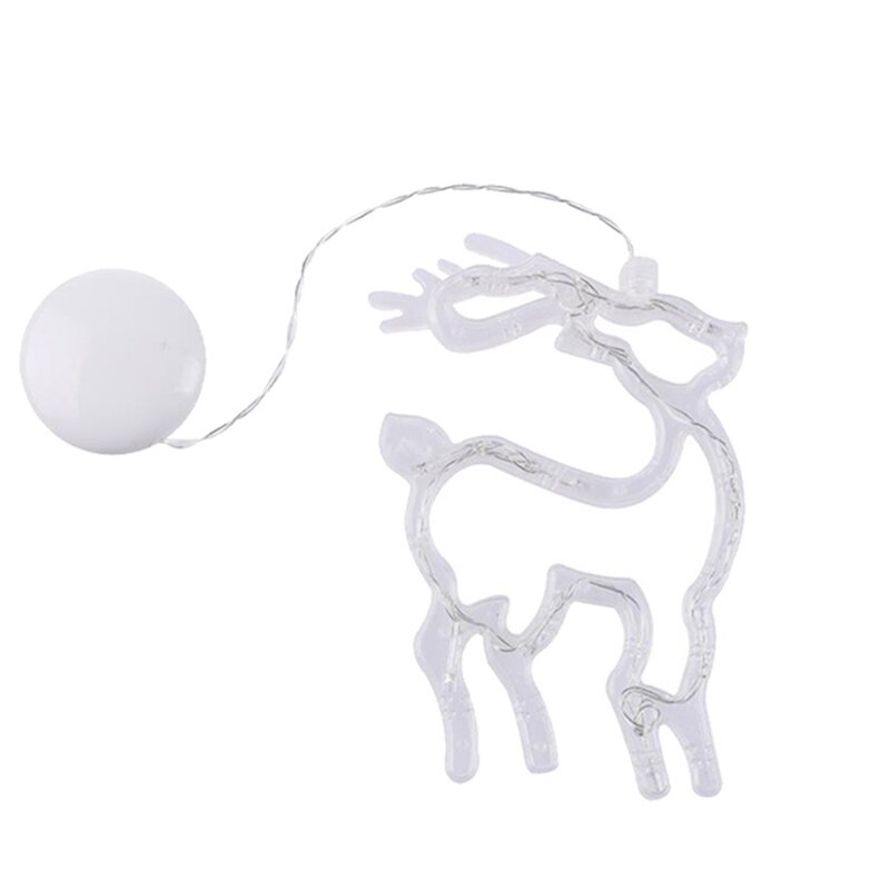 Lampe de nuit de cloche de noël lumières Led blanc lumière chaude batterie puissance père noël cloche Elk flocon de neige pour fenêtre décorative: Fawn