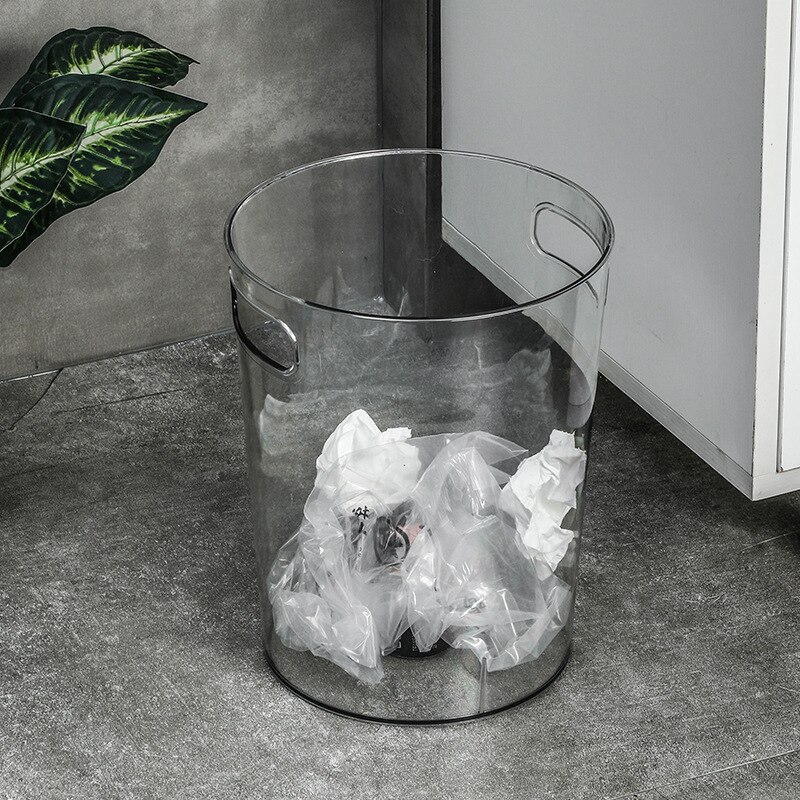 Small Bedroom Trash Bin Recycling Office Living Room Plastic Waste Bin Transparent Vase Lixeira Banheiro Cleaning Tools