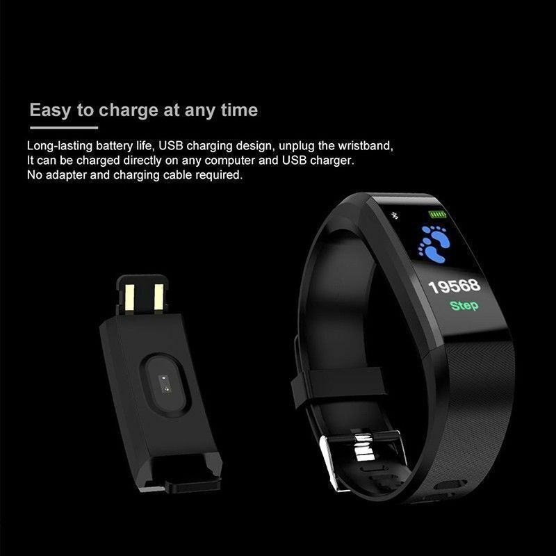 Smart Bracelet ID115 Plus Sports Pedometer Watch OLED Screen Fitness Running Walking Tracker Heart Rate Pedometer Smart Band
