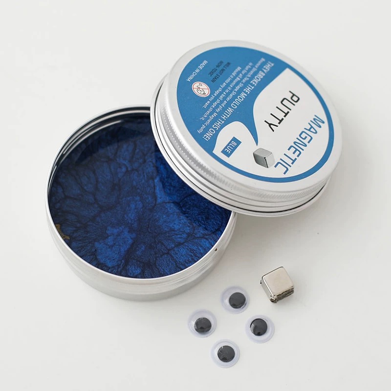 freundlicher Montessori Magnetischer Mastix betonen Hüpfendes Silikon DIY Knetmasse Plastilin Ferrofluid Kindergeschenke: Blau