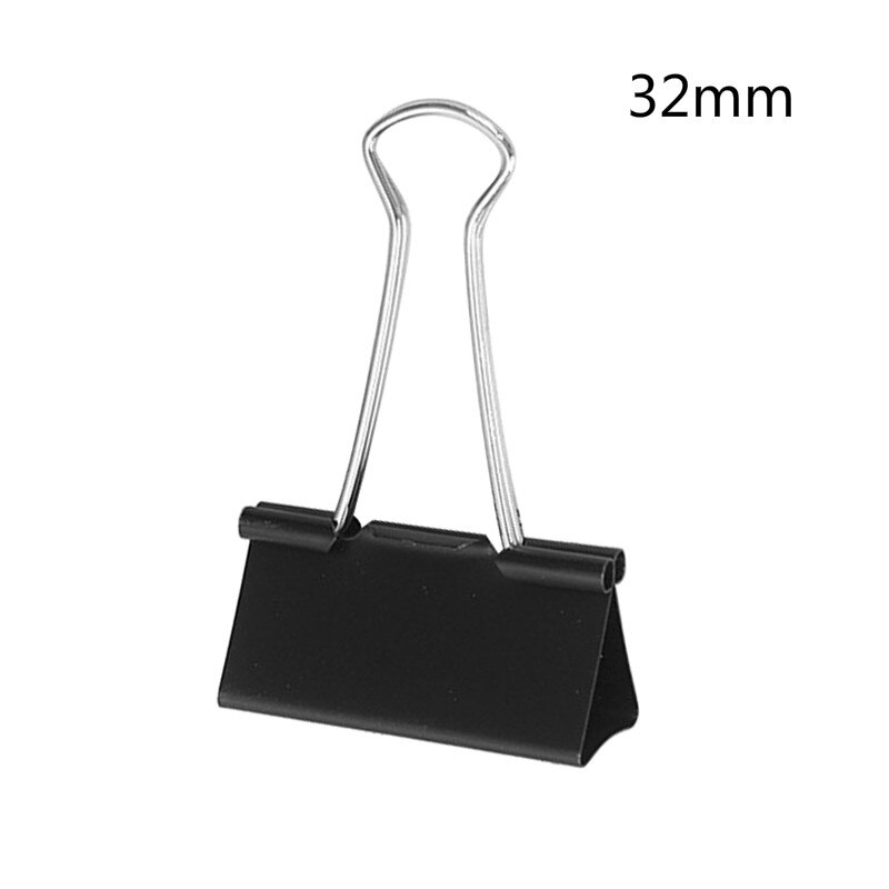 Bulldog Foldback Clips 51 19mm Metal Binder Grip Clips office accessories Clips Black: 1pcs 32mm