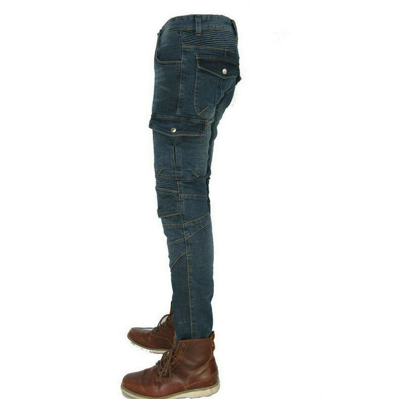 Volero motorpool jes -6 motorsykkel ridebukser løs rett motorsykkel uformelle jeans lokomotiv beskyttende blå bukser
