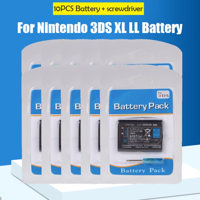 3,7 V 2000mAh CTR-003 Wiederaufladbare Lithium-Batterie Für Nintendo 2DS XL 3DS CTR-001 JAN-001 kabellos Regler Ersatz zelle: 10Stck