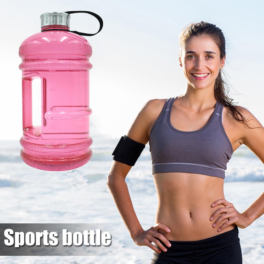 Slitstarka sportflaskor delikat 2.2l vattenflaskor petg bpa gratis handtag vattenkokare dricka flaska för gym fitness