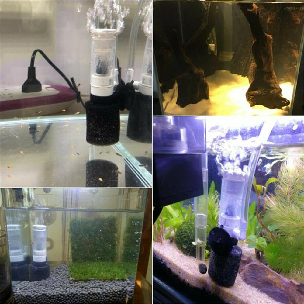 mini akvarium fisketank super stum lite pneumatisk filter vannrensing nedsenkbar oksygen fisk akvarium pumpe verktøy