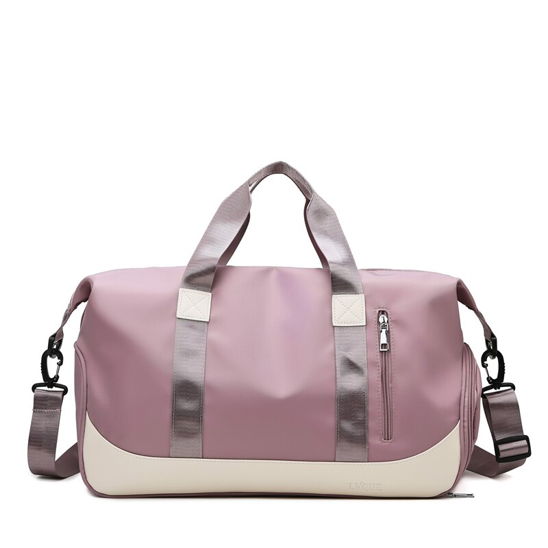 Brauch trocken nass Fitness Tasche Nylon Ausbildung Schulter Männer Tasche Reisen Yoga Fitnessstudio Tasche schwimmen Frauen Gymtas Tasche tragen an Gepäck duffle Tasche: dunkel Rosa