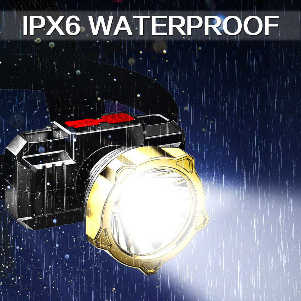 High Power LED Headlamp USB Rechargeable Headlight Outdoor Waterproof LED Head Flashlight Emergency Headlight Work Light Whosale