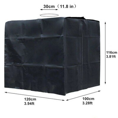 Ibc Watertank Cover Ton Vaten Accessoires 1000 Liter Oxford Waterdicht Anti-Dust Cover Uv-bescherming Water Tank Cover: Black