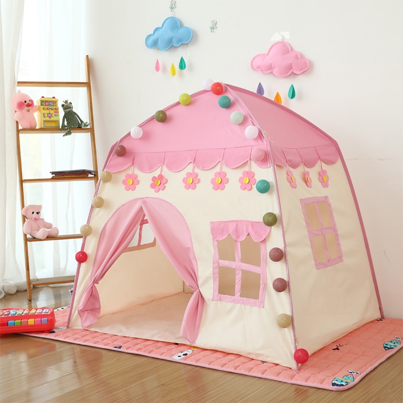 Kids Play Tent Children Indoor Outdoor Princess Castle Folding Cubby Toys Enfant Room House Children's Tent Teepee Playhouse