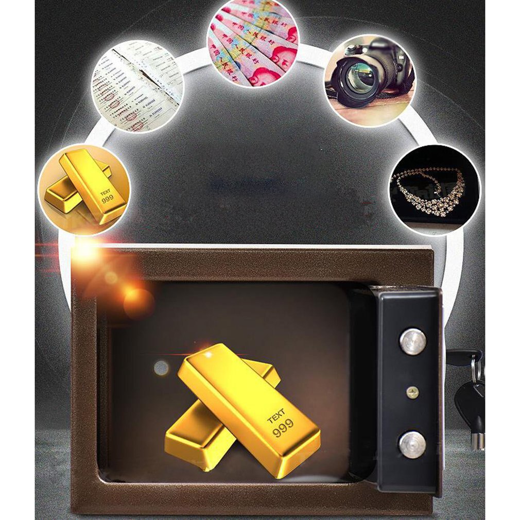 Household 17E Small Safe Mini Wall Safe Deposit Box Bedside Table Password With Lock Insurance Box