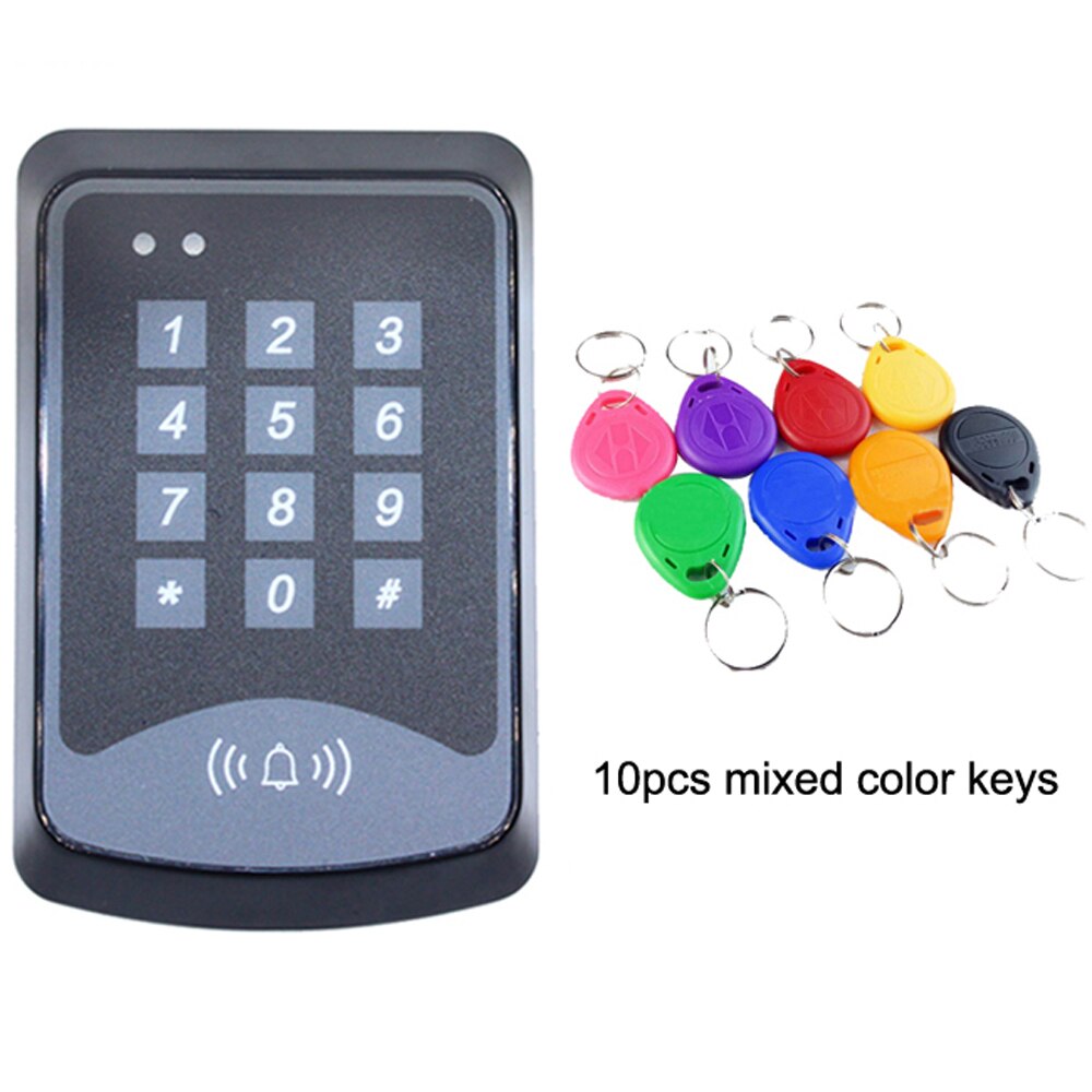 RFID Access Control Keypad System Device Machine 125Khz Security Door Keypad Lock access control system kit 1000 users: AC 10 color key