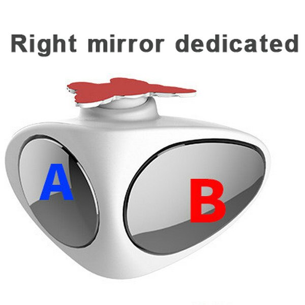360 graden draaibare 2-zijdige auto dodehoekbolle spiegel Automobiel Exterieur Achteruitrijcamera Parkeerspiegel Veiligheidsaccessoires: Donkergrijs