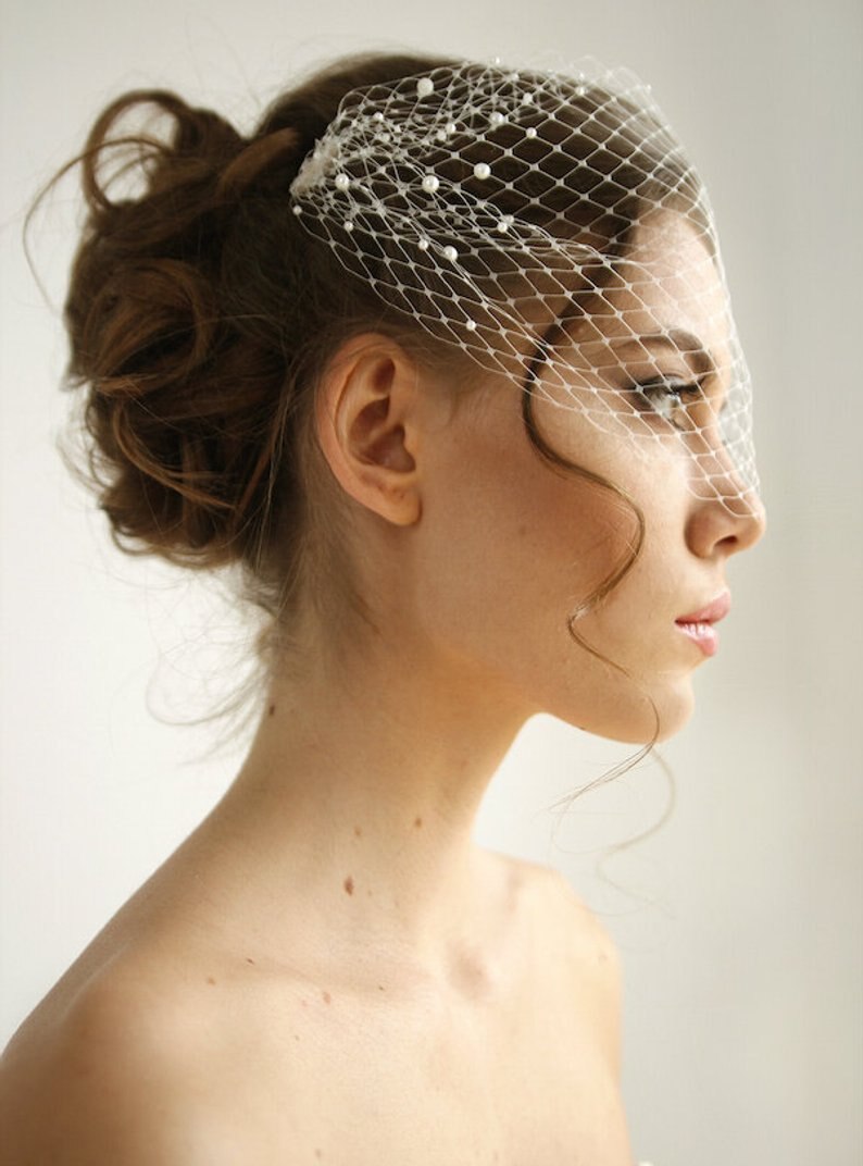 Bridal Birdcage Face Veil for Women Wedding Party Hats and Fascinators Hair Accessories