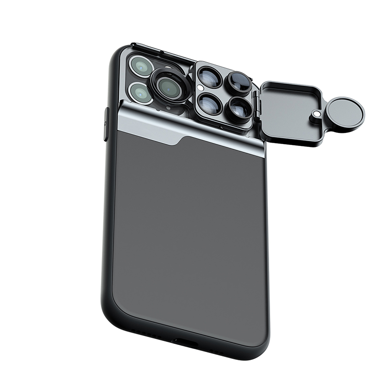Kit de lentilles pour caméra de téléphone portable 5 en 1, téléobjectif grand Angle Macro, objectifs Fisheye pour iphone 11 pro: For iPhone11 Pro Max
