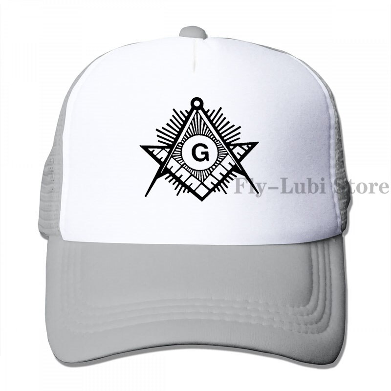 60 Masonic Compass Baseball cap men women Trucker Hats adjustable cap: 3-Gray