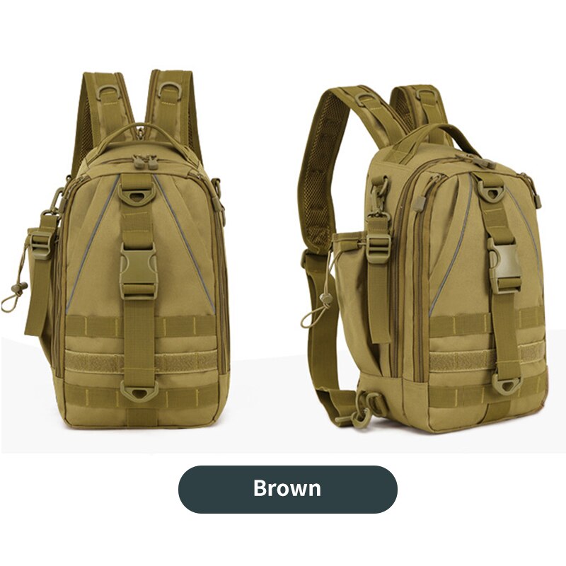 Vistas multifunctionele vistas nylon outdoor waterbestendig sling reel kunstaas tas zwart khaki camouflage: Bruine tas
