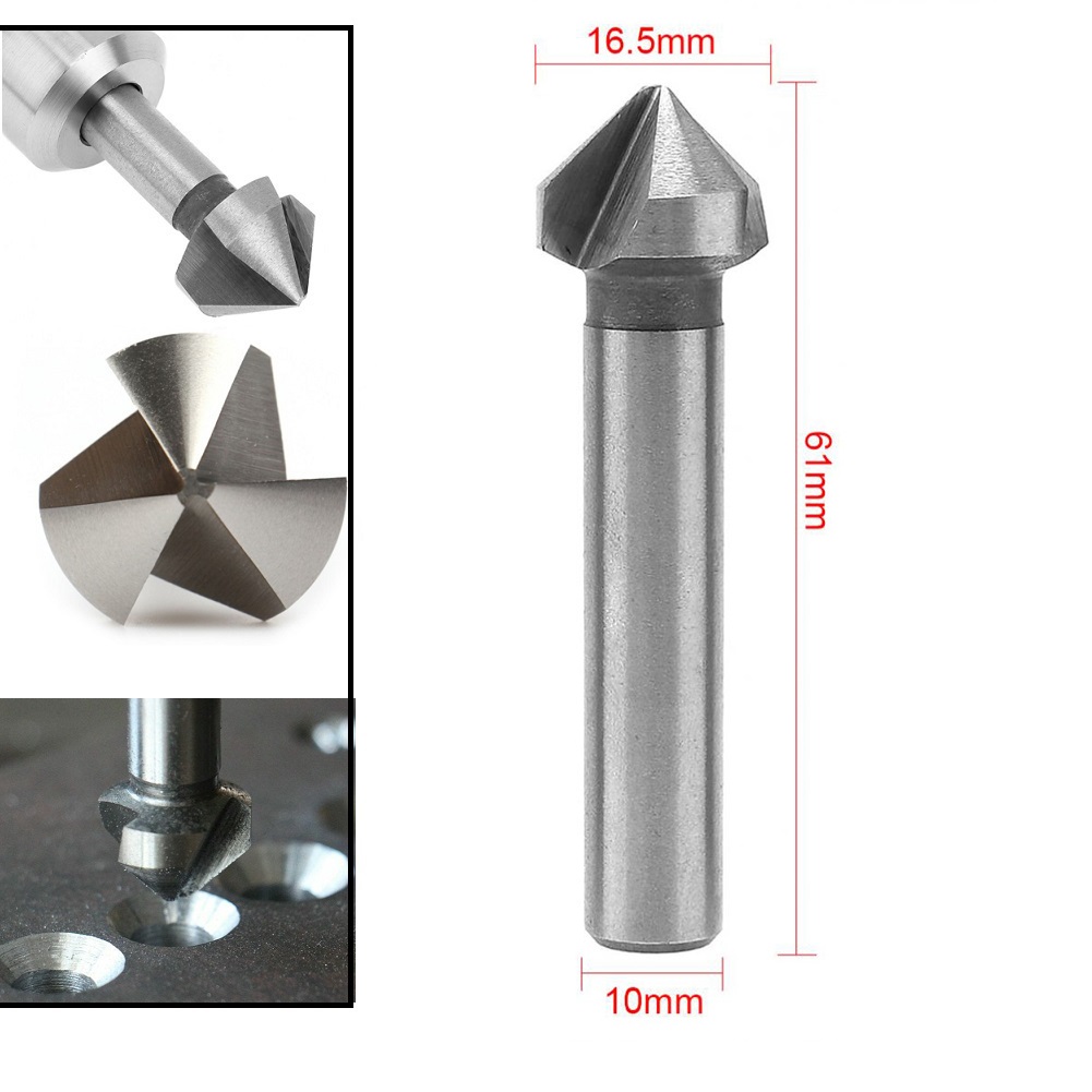 Broca avellanadora de 3 flautas, herramientas de biselado de 90 grados, cortador de chaflán, brocas para placa de aluminio de acero inoxidable, 1 ud.: > 32mm