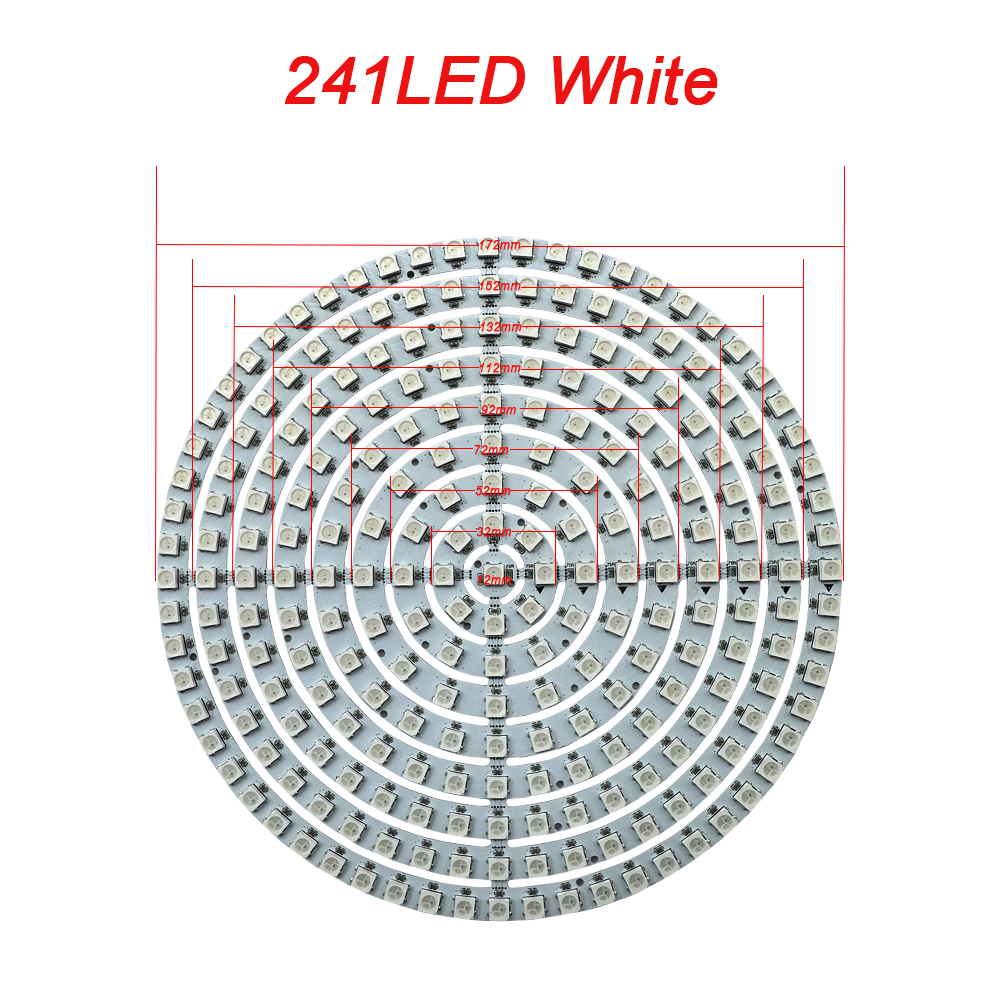 WS2812B Addressable LED Pixel Ring 8 to 241Leds WS2812 5050 RGB LED Diode Ring Color IC Built-in LED: Red & Green & Blue