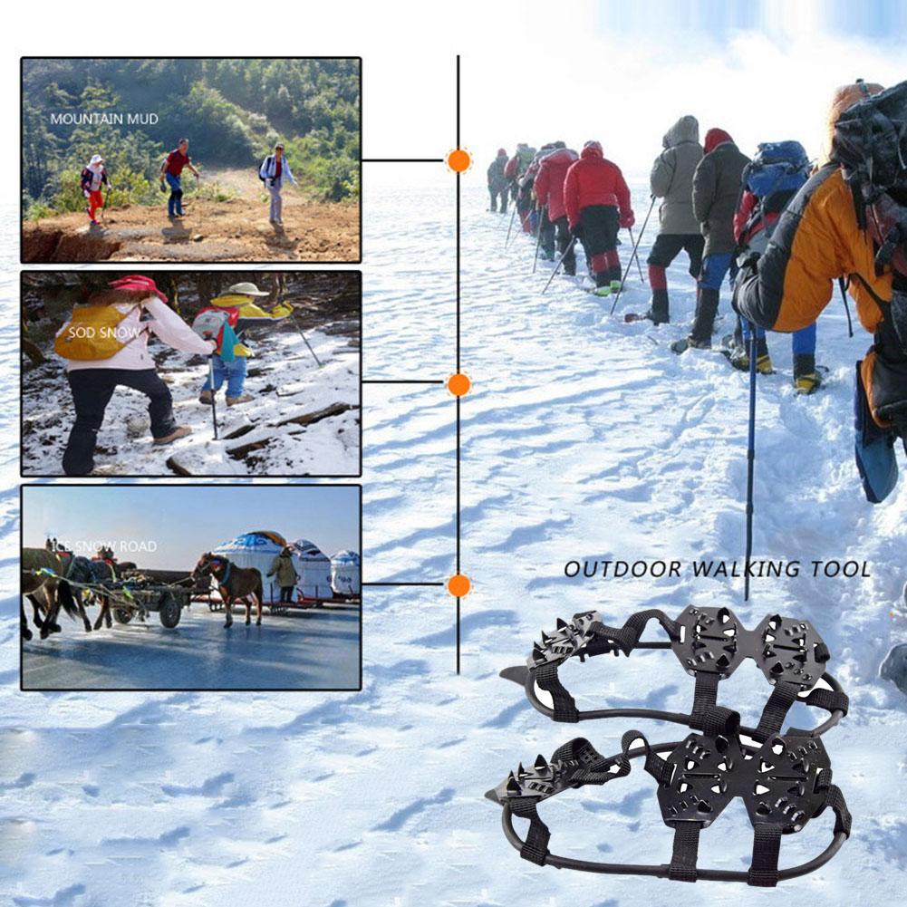 24 tanden Ice Gripper Voor Schoenen Vrouwen Mannen antislip Crampons Ice Gripper Spike Grips Cleats Voor Ijs Sneeuw klimmen Ski accessoires