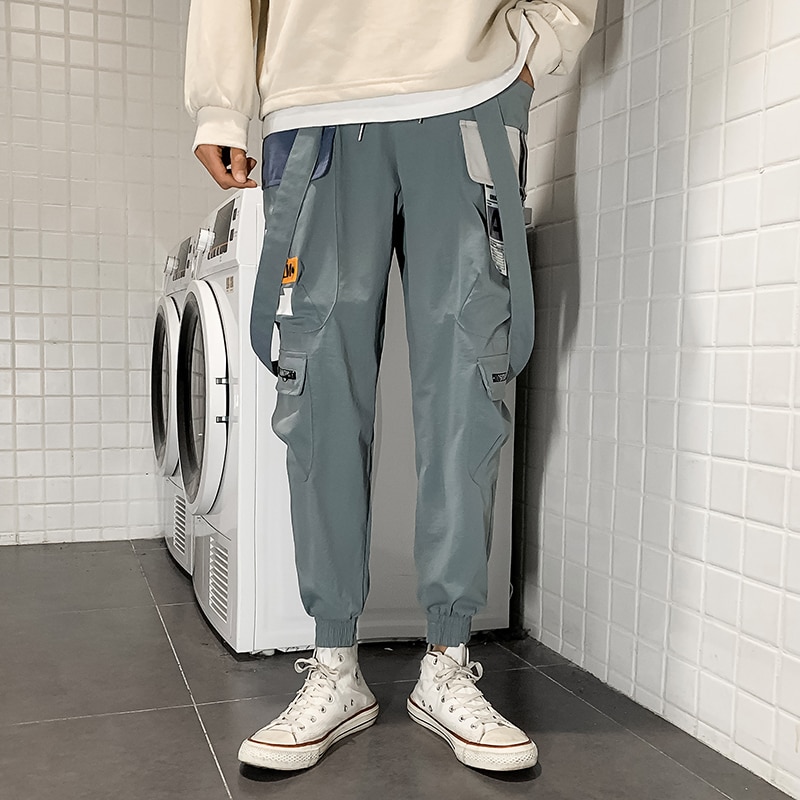 Sommar casual män cargo byxor tryck löst harem joggingbyxor sport stor storlek herrkläder hip-hop byxor män: Xxxl / Himmelsblå