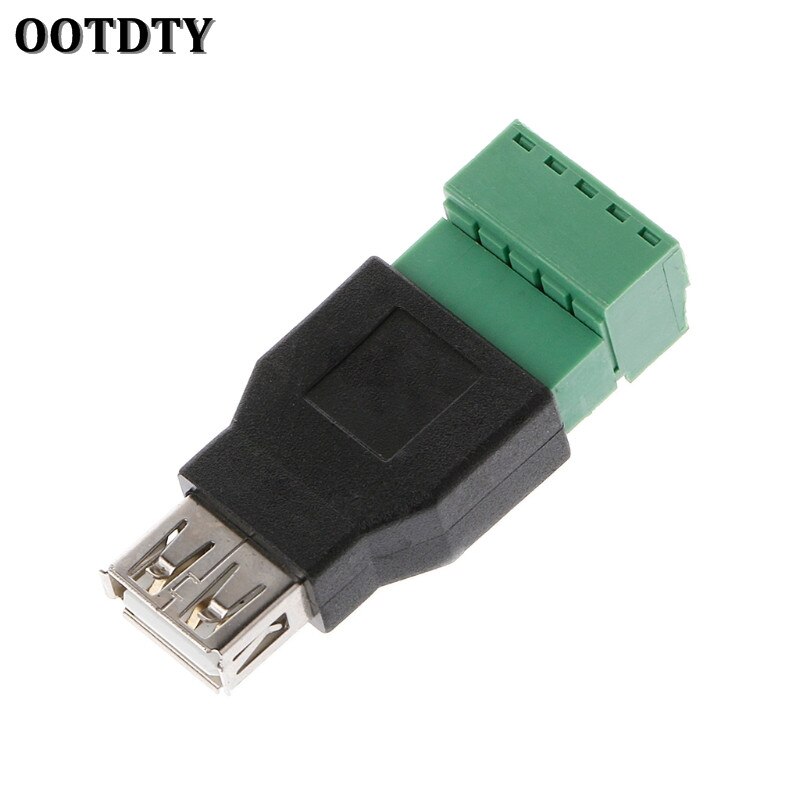 OOTDTY USB Female To Screw Connector USB Plug With Shield Connector USB2.0 Female Jack USB Female To Screw Terminal: Female