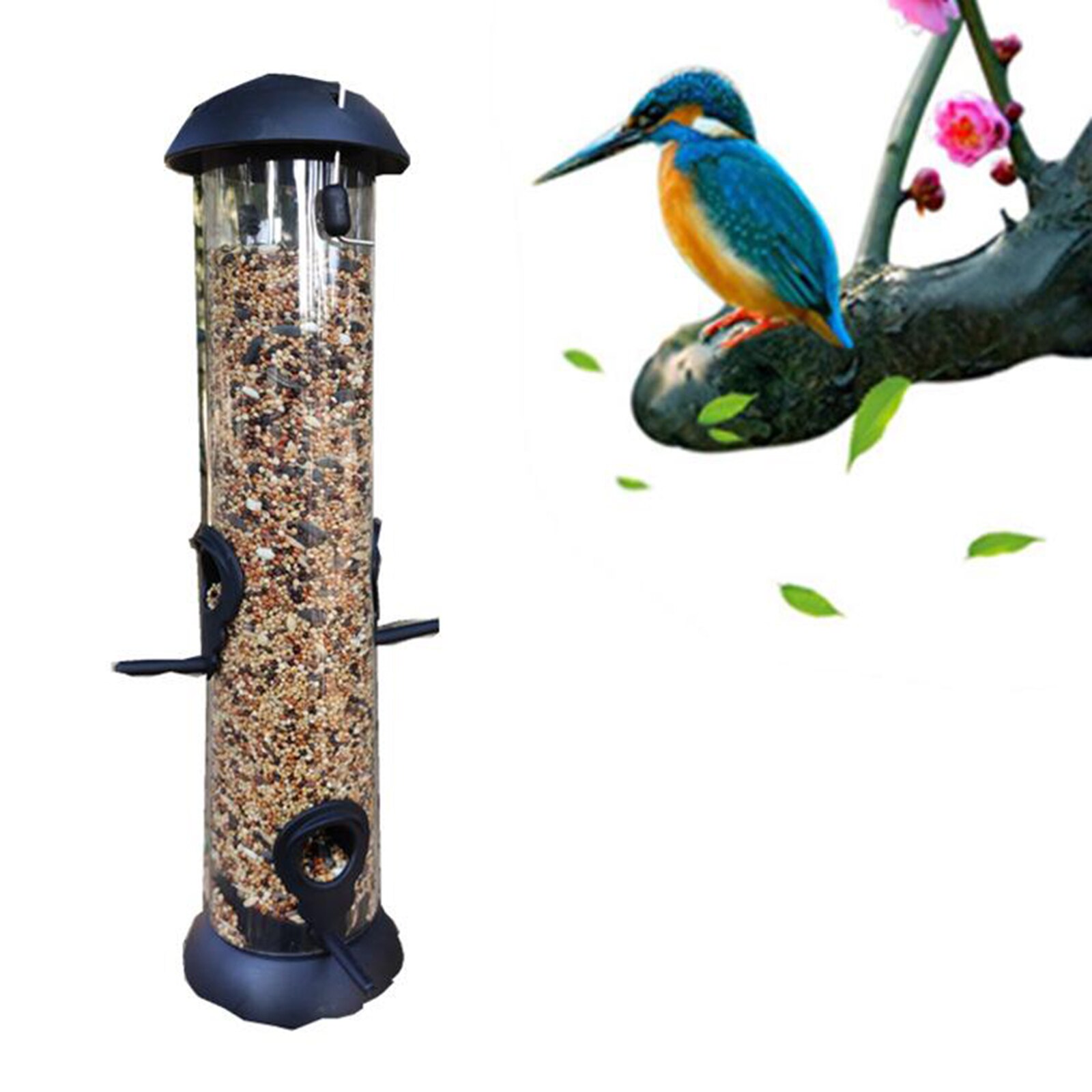 Metalen en glazen voederbak voor wilde vogels - Duurzaam en mooi voor de tuin