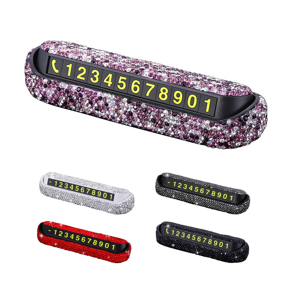 Tarjeta de número de teléfono, accesorio oculto, compacto, resistente al sol, con diamantes de imitación, para de negocios