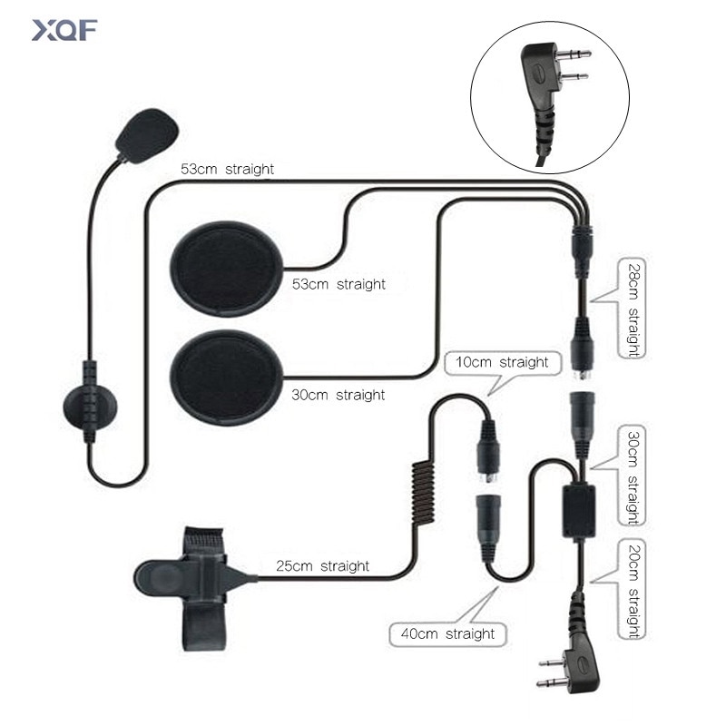 F Half Helm Headset 2 Pin Ptt Motorfiets Hoofdtelefoon Voor Icom IC-F21/IC-F26/IC-IV8 Maxon Yaesu Vertex Ham radio Twee Manier Radio