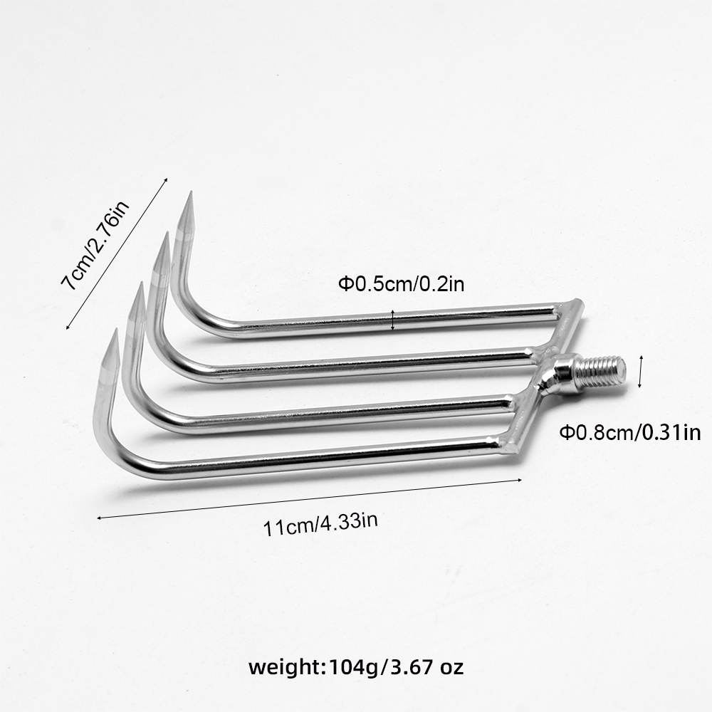 Arpon en acier inoxydable, crémier, équipement de pêche, tête de lance de plongée tranchante, outil de pêche avec barbe, 1 pièce: Rouge