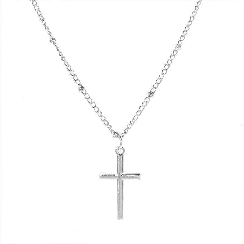 Klassieke Retro Jesus Cross Hanger Ketting Charmante Vrouwen Choker Ketting Hanger Dames Christian Jaar Sieraden: Silver