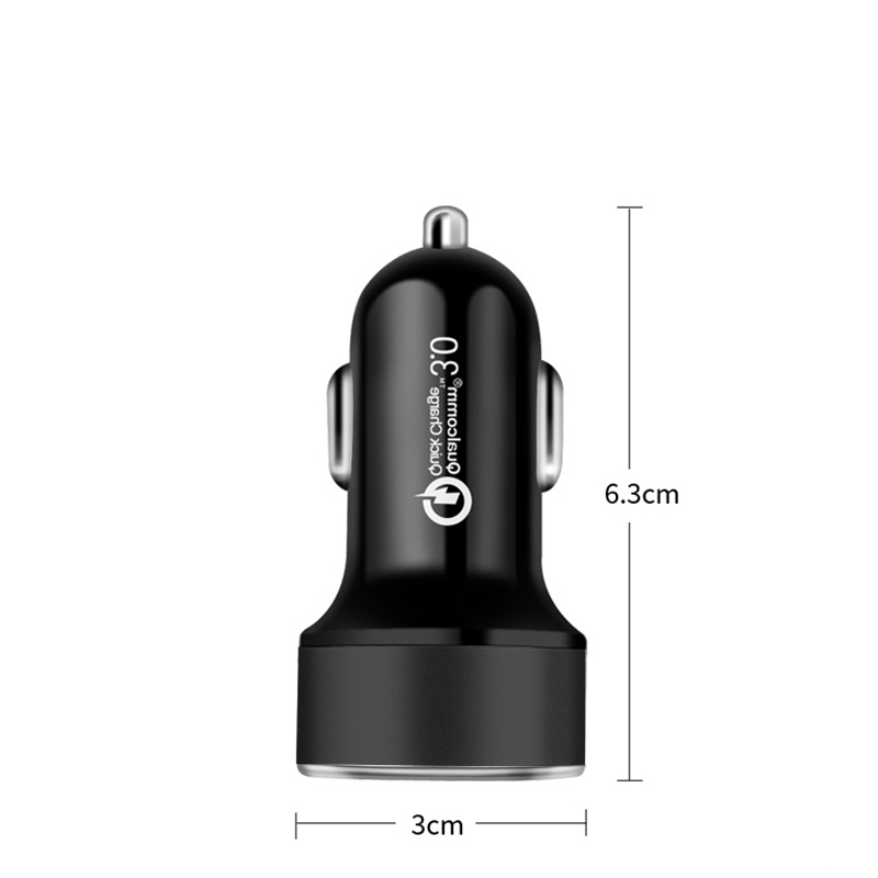 Autolader Dual Usb Qc 3.0 Adapter Sigarettenaansteker Led Voltmeter Voor IPhone13 12 Mobiele Telefoon Oplader Smart Dual Usb opladen