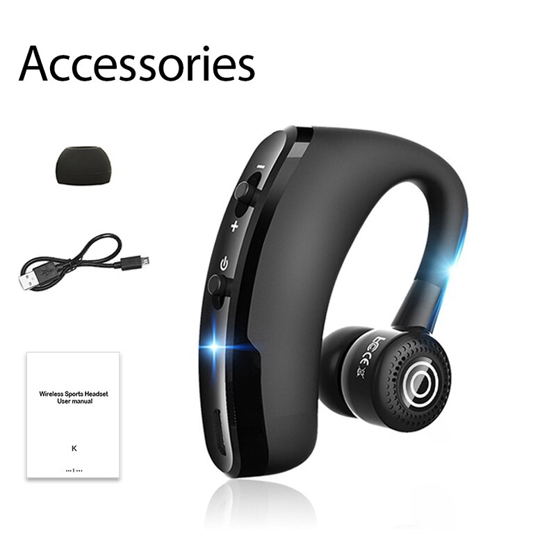 Vaorlo V9 Bluetooth Oortelefoon Sport Driver Auto Draadloze Hoofdtelefoon Met Mic Hd Handsfree Bellen Stereo Muics Business Headsets V8: V9