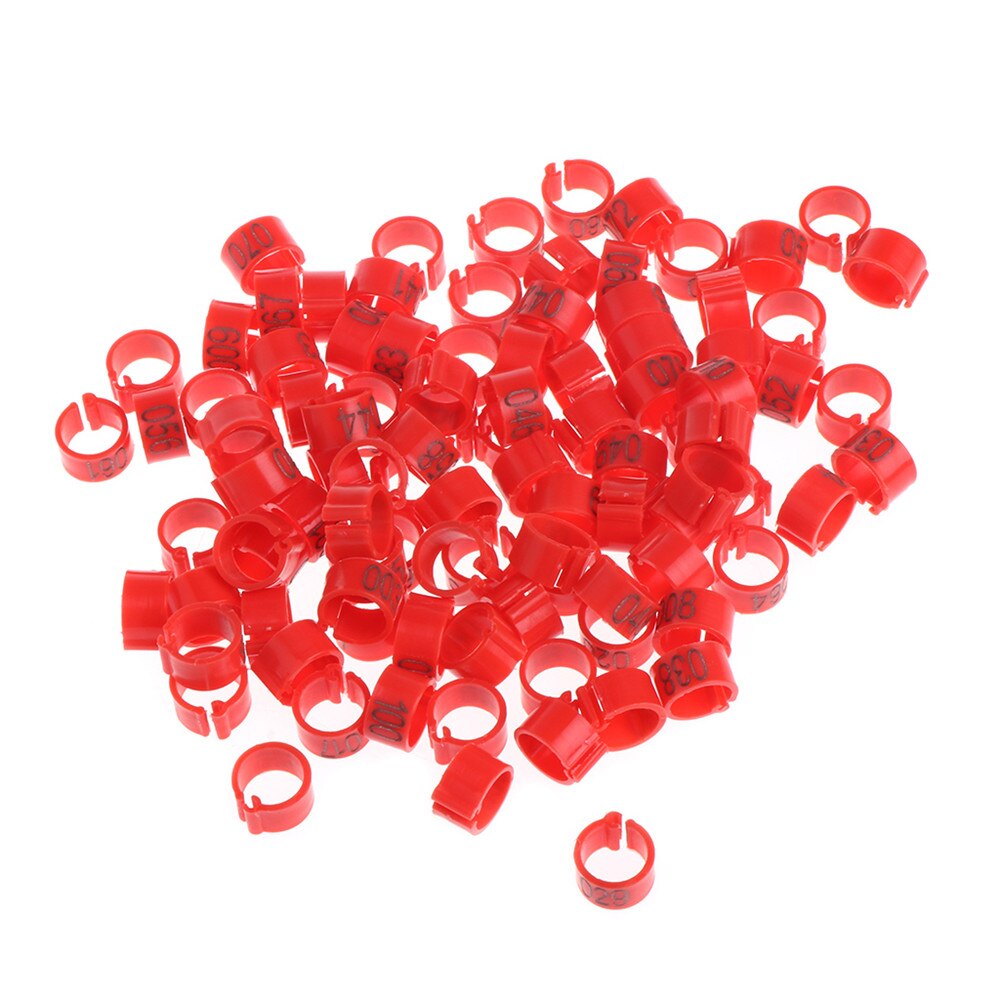 100 Pcs 8 Mm Identificeren Ring Postduif Training Levert Been Nummer Vogel Bands Gxma: Rood