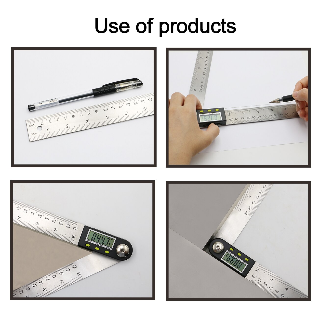 200 mm Digital Angle Finder Meter Stainless Steel Angle Ruler Protractor Inclinometer Goniometer Digital Level Measuring Tool