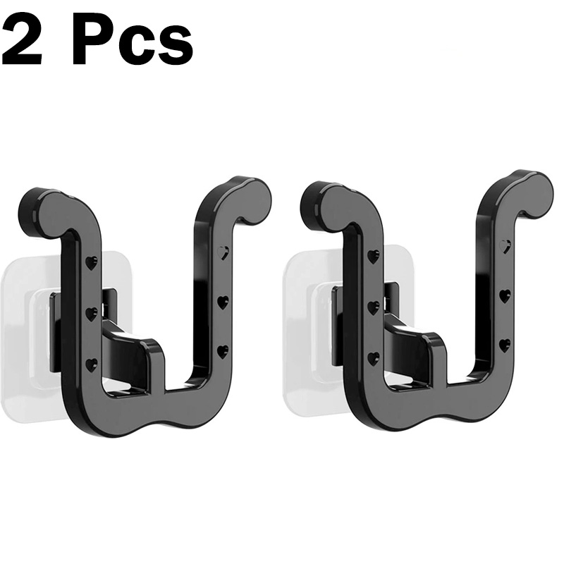 Ganchos para zapatillas de baño, estantes para zapatillas sin perforaciones montados en la pared, estante de almacenamiento autoadhesivo para zapatillas, soporte para colgar zapatos, 2 uds.: Gris claro