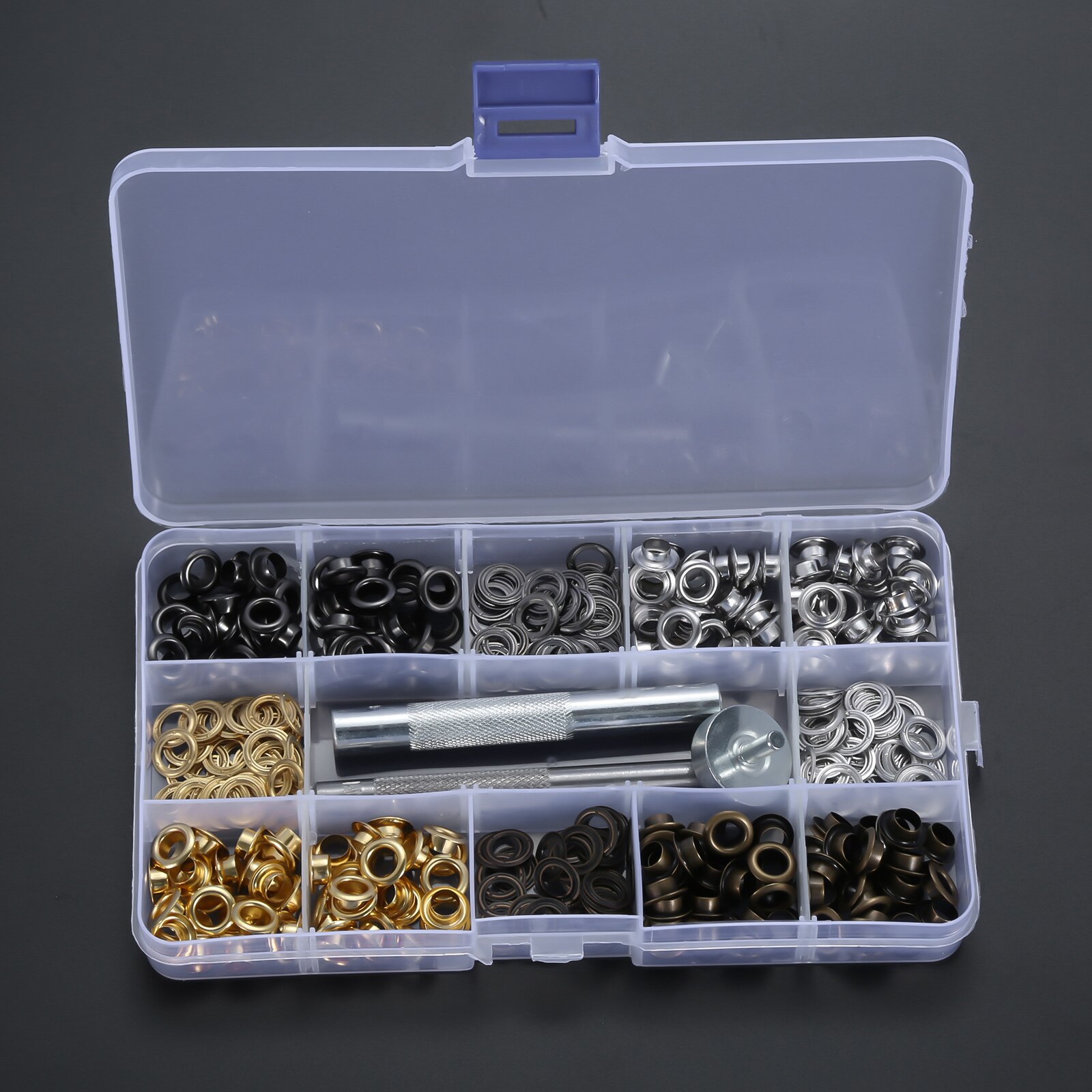 200Sets Copper Grommets Eyelets 4 Color Strong And Solid Grommet kit For Leather Tents Awnings With Setting Tool And Storage Box: Default Title